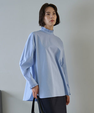 フリルネックシャツ