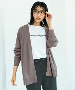  【マシンウォッシュ/UVカット】ミドルレングスカーディガン