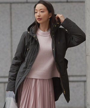  【一部店舗限定/滝沢眞規子さん着用/撥水加工】ミリタリー フーデット ダウンコート