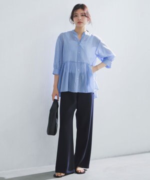  【ウエストゴム/セレモニー】ドライダブルクロス イージー ワイドパンツ