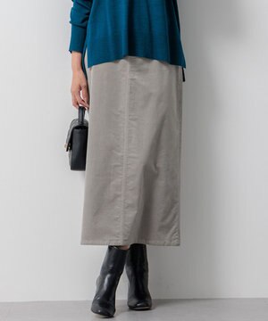  【洗える】23区DENIM ベルベットストレッチ Aライン スカート