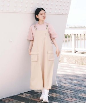 【撥水・UVカット・ストレッチ・軽量 】ナイロンジャンパースカート(S・Mサイズ)