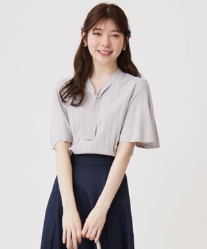  【UVケア】ボウタイフレアスリーブ ニット