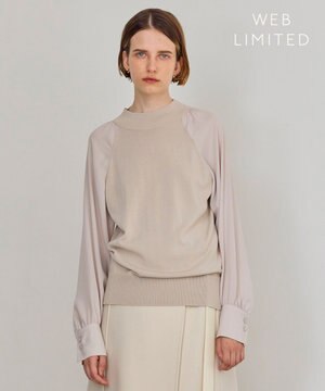 【WEB限定・洗える】LECERF / 異素材ニットトップス　※新規でUPの為 WEB OFF(KRCWGA0350)