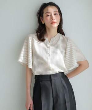  スムージーポリエステル スキッパー ブラウス