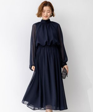  【APPLAUDIR】ドットクレープシフォン ドレス