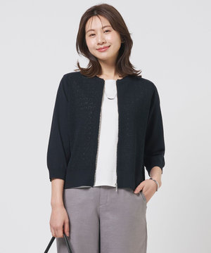 【季節の変わり目に】Lace Jacquard ニット ブルゾン