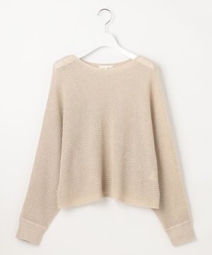  【洗える】リネンミドルゲージドルマンスリーブ ニット