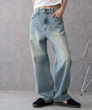  【新色追加/美脚/XSSMLサイズ展開】ストレートデニムパンツ
