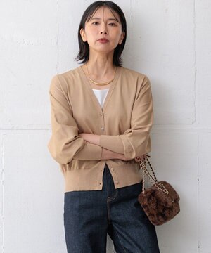  【洗える】オータムシャイニー ニットカーディガン