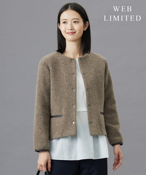 【WEB限定】パイルジャージー ノーカラー ブルゾン