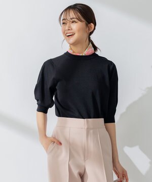 【アンサンブル対応】ブーケカラー6分袖ニット