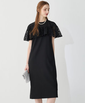 【APPLAUDIR】スパンコールレース フリルコンビドレス