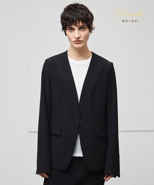  【洗える】ALAINA / Vネックカラージャケット