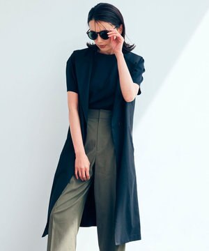 リネンヴィスコースストレッチロング ジレ(