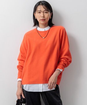  【洗える】ピュアカシミヤ ドルマンスリーブ ニット