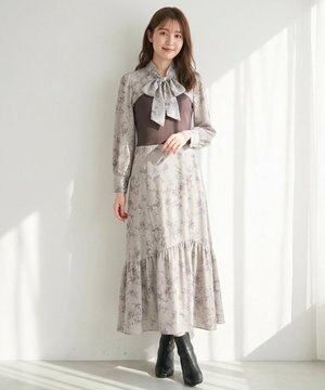  【古畑星夏さん着用・3WAY】ビスチェコンビフラワープリント ワンピース