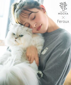  【猫カフェMOCHAコラボ】しらたまくん刺繍 ニット