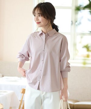  【UVケア】イージーケアストライプ シャツ