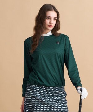  【WOMEN】エアリージャージストレッチプルオーバー フェイクレイヤード