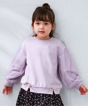 袖チュール トレーナー