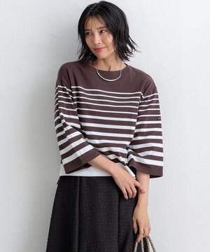  【洗える】Armor-lux ベルスリーブボーダー カットソー