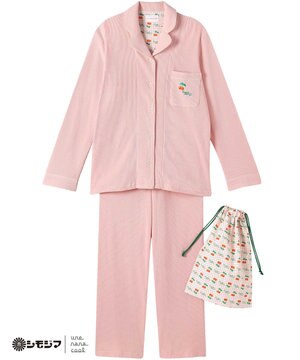  MADE WITH シモジマ 【綿100%】開襟ワッフルパジャマ