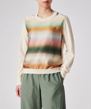  【洗える】Smith Stripe コンビ ニット