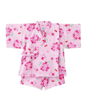  【ミキハウス】【80-150cm】 アジサイ柄甚平スーツ