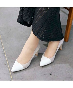  <MODE ET JACOMO>異素材コンビポインテッドトゥパンプス