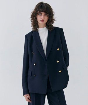  【洗える・大人百花 春号掲載】JASMINE / ゴールドボタンダブルジャケット