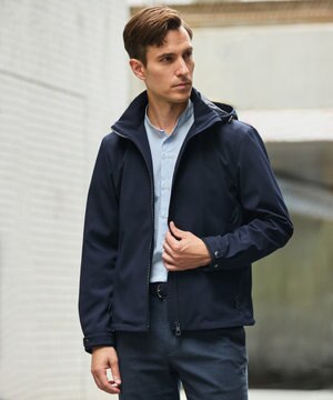  仕事で着られる【シワになりにくい/洗える/ストレッチ/吸水速乾】バブルテック フーデッドブルゾン