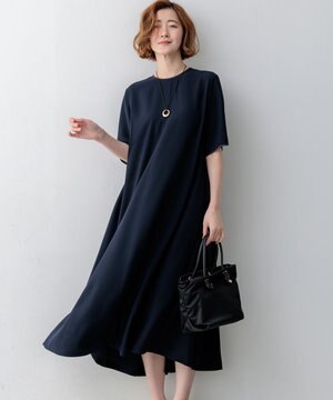  ストレッチジョーゼット フレアワンピース
