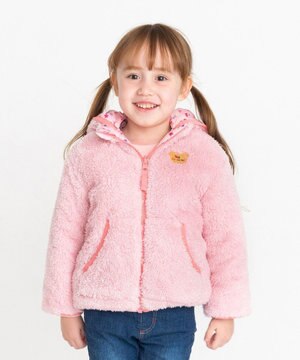  【80-120cm】 裏ボアフリース リバーシブル総柄ジャンパー