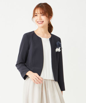 【セットアップ対応】セレモニーダブルクロス ノーカラー ジャケット