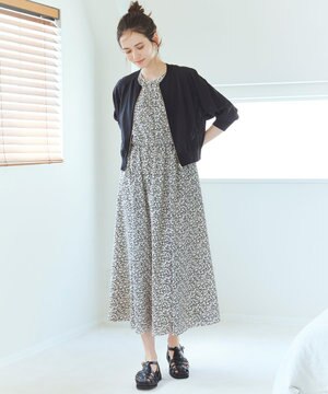  【SLOW/洗える】アンティークフラワープリント ワンピース