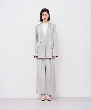 シャイニーダブルサテン ワイドパンツ