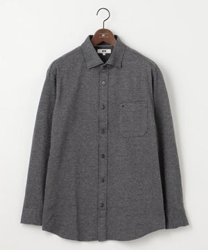  【キングサイズ・洗える】ドットジャガード ジャージー シャツ