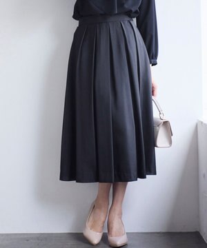  【洗える】シャイニータック スカート