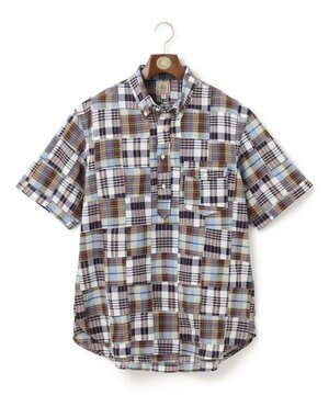  【KING SIZE】パッチワーク プルオーバーシャツ