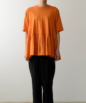 【洗える/接触冷感/UVカット】Gather Flare T-shirt ギャザーフレアTシャツ