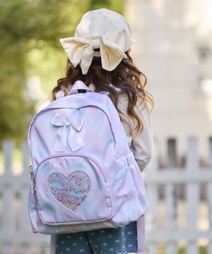  【A4サイズ収納可能】リボン×ハートリュック