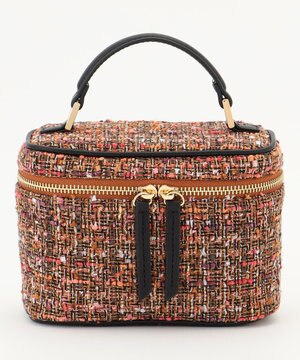  ラメノットファンシーツイードヴァニティ バッグ