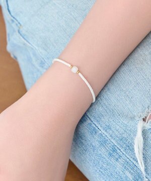  ストーンコードブレスレット　ホワイト/天然石