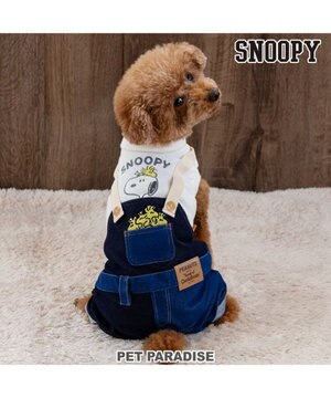 スヌーピー デニム オーバーオール風 ロンパース 小型犬