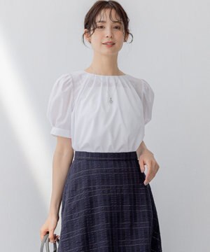  ソフトローンパフスリーブ ブラウス