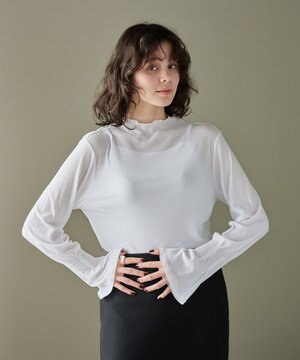  【洗濯機可能】フレアカフスシアープルオーバー