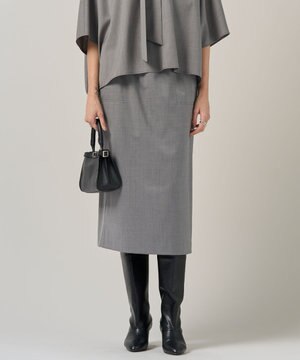  【洗える】T/Wブロード ナロースカート