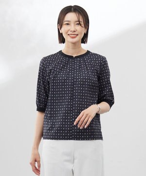 【洗える】ジオメトリックプリント ブラウス