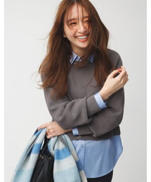  【BAILA12月号掲載・貴島明日香さんコラボ】ニットレイヤード シャツ ツインセット